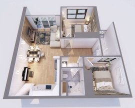 Thiết kế căn hộ 2 phòng ngủ đẹp, tối ưu công năng, chi phí hợp lý