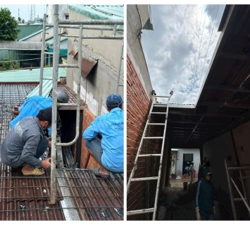 Công tác chuẩn bị đổ bê tông sàn giả – Công trình Bà Điểm Hóc Môn TPHCM